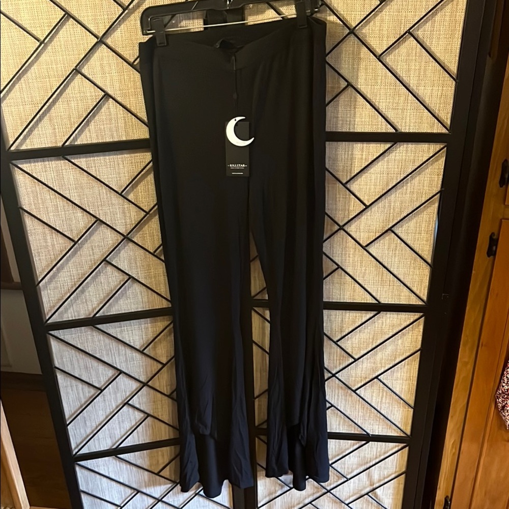 Killstar Funeral Bell Flares Wide Asymmetrical Leg Pants/Leggings NWT Size XL